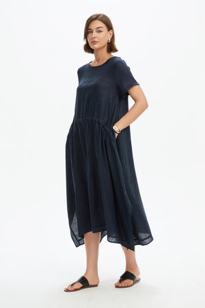 GATHER TIE DRESS