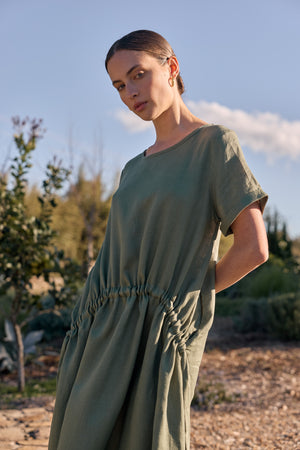 GATHER TIE DRESS