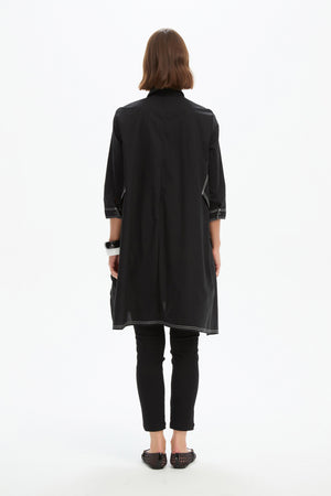 HANDKERCHIEF HEM CONTRAST SHIRT