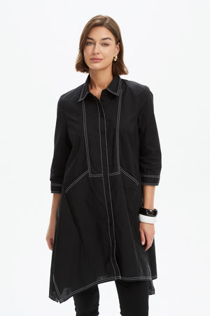 HANDKERCHIEF HEM CONTRAST SHIRT