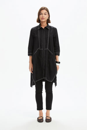 HANDKERCHIEF HEM CONTRAST SHIRT