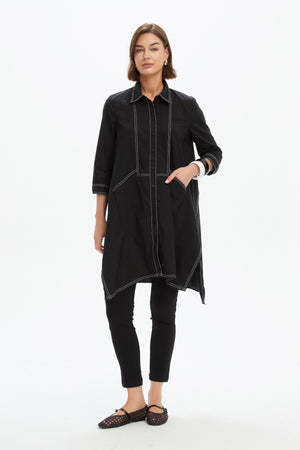 HANDKERCHIEF HEM CONTRAST SHIRT
