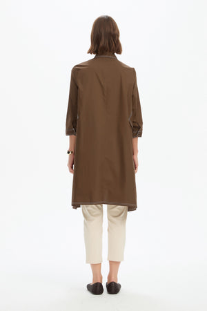 HANDKERCHIEF HEM CONTRAST SHIRT