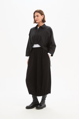 Women’s Black Cotton Jersey Midi Skirt Ankle Length 2