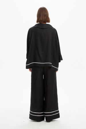 LADDER HEM COWL NECK TOP