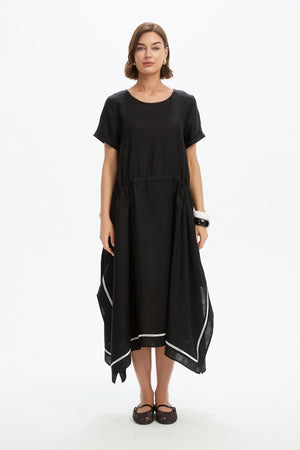 LADDER HEM GATHER TIE DRESS