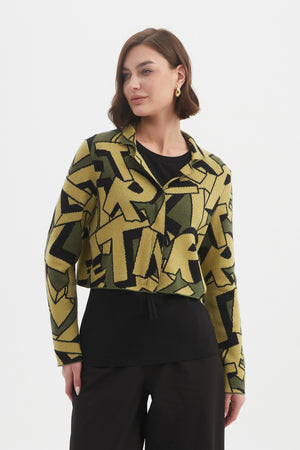 LETTERBLOCK ZIP CARDIGAN