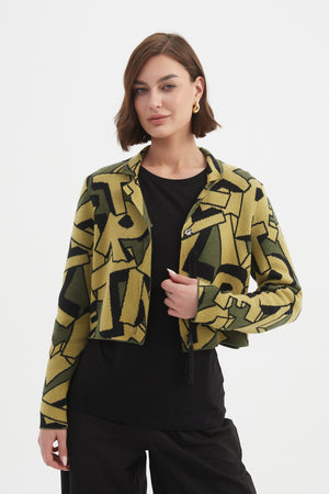 LETTERBLOCK ZIP CARDIGAN