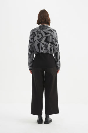 LETTERBLOCK ZIP CARDIGAN