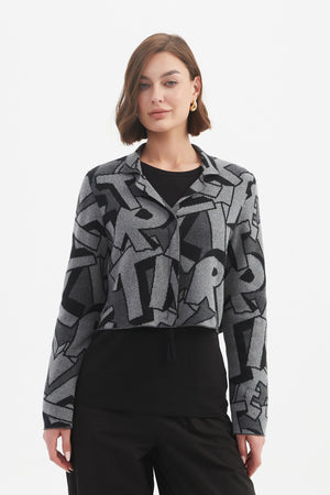 LETTERBLOCK ZIP CARDIGAN