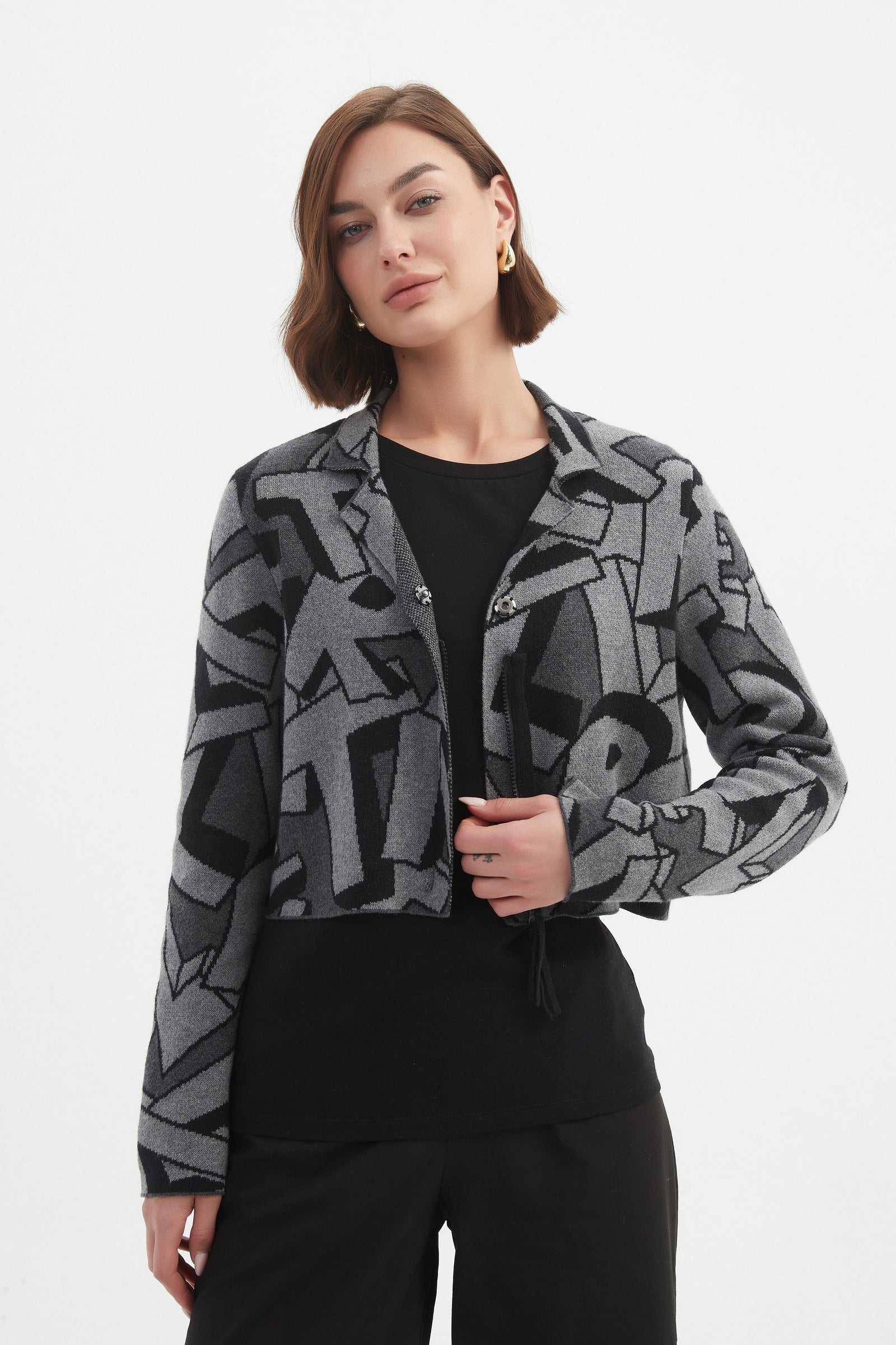 LETTERBLOCK ZIP CARDIGAN
