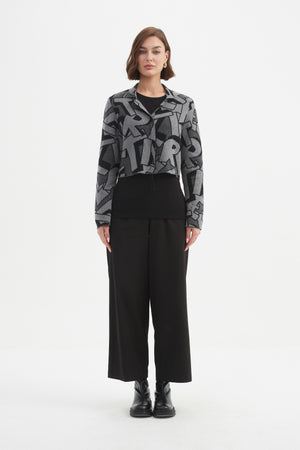 LETTERBLOCK ZIP CARDIGAN