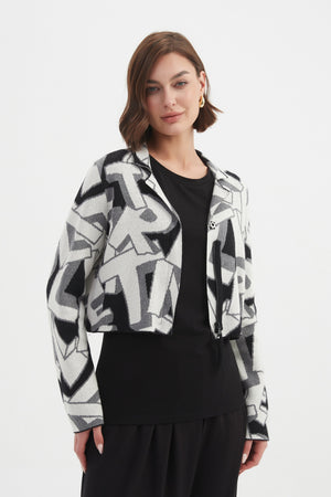 LETTERBLOCK ZIP CARDIGAN