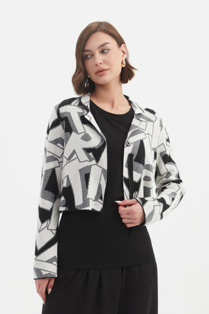 LETTERBLOCK ZIP CARDIGAN