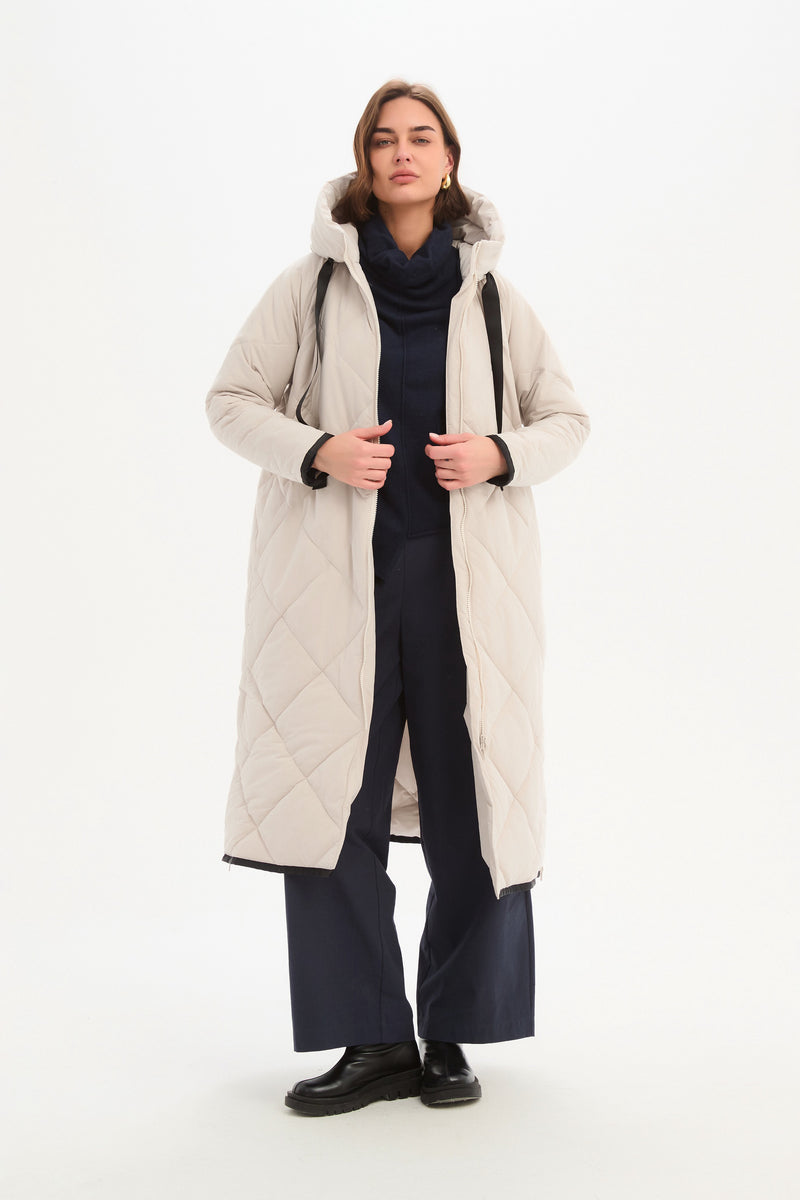 LONGLINE ZIP HEM WINTER COAT