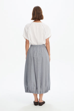 PIN TUCK HEM GINGHAM SKIRT