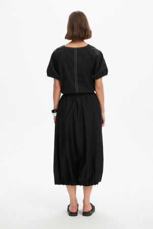 PIN TUCK HEM POPLIN SKIRT