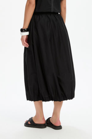 PIN TUCK HEM POPLIN SKIRT