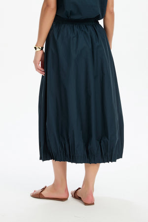PIN TUCK HEM POPLIN SKIRT