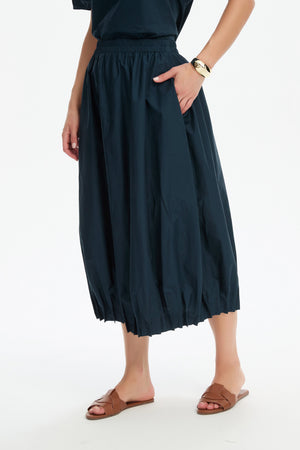 PIN TUCK HEM POPLIN SKIRT