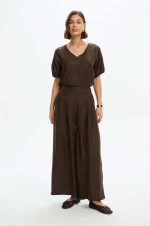 PLEAT FRONT PALAZZO PANT