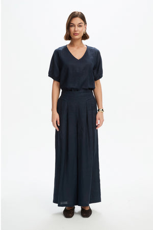 PLEAT FRONT PALAZZO PANT