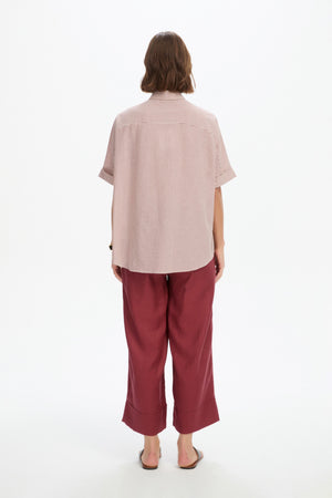 PLEAT POCKET STRIPE SHIRT