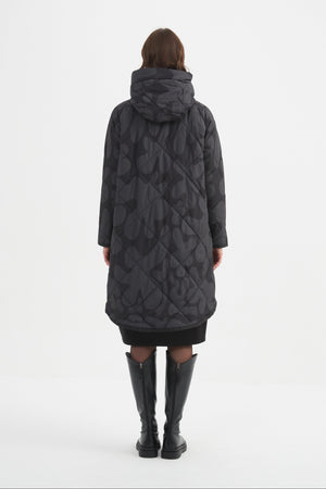 PRINT ZIP HEM WINTER COAT