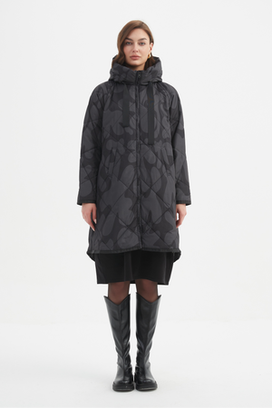 PRINT ZIP HEM WINTER COAT