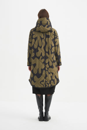 PRINT ZIP HEM WINTER COAT