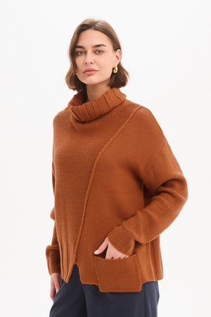 RAW SEAM DROP POCKET KNIT