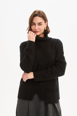 RAW SEAM DROP POCKET KNIT