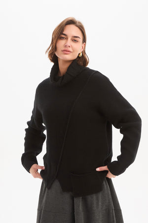 RAW SEAM DROP POCKET KNIT