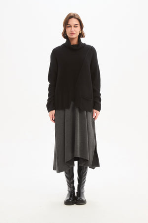 RAW SEAM DROP POCKET KNIT