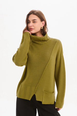 RAW SEAM DROP POCKET KNIT