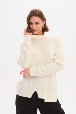 RAW SEAM DROP POCKET KNIT