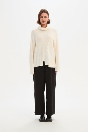 RAW SEAM DROP POCKET KNIT