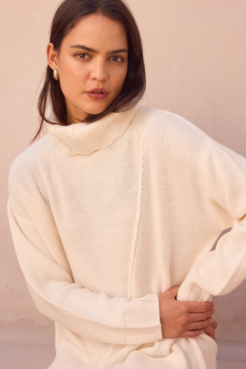 RAW SEAM DROP POCKET KNIT