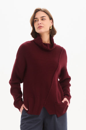 RAW SEAM DROP POCKET KNIT