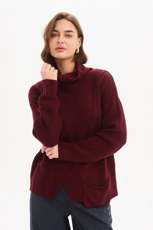 RAW SEAM DROP POCKET KNIT