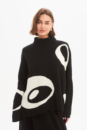 RETRO CIRCLE PRINT KNIT