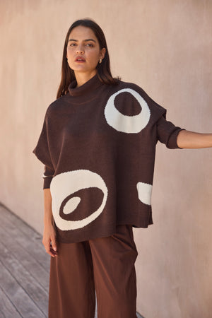 RETRO CIRCLE PRINT KNIT