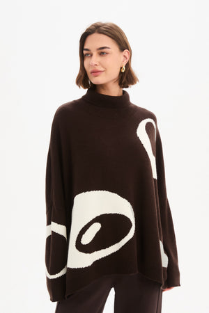 RETRO CIRCLE PRINT KNIT