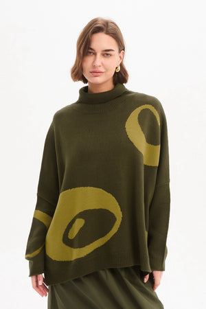 RETRO CIRCLE PRINT KNIT