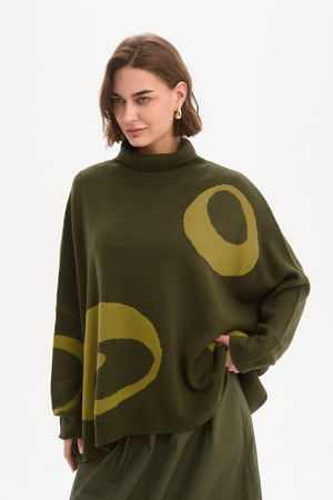 RETRO CIRCLE PRINT KNIT