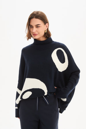 RETRO CIRCLE PRINT KNIT