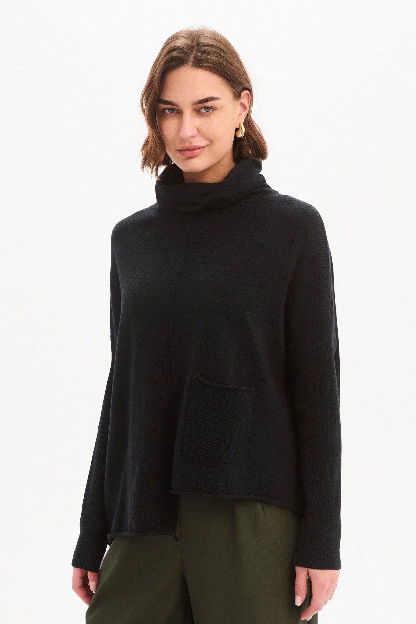 ROLL HEM POCKET KNIT black