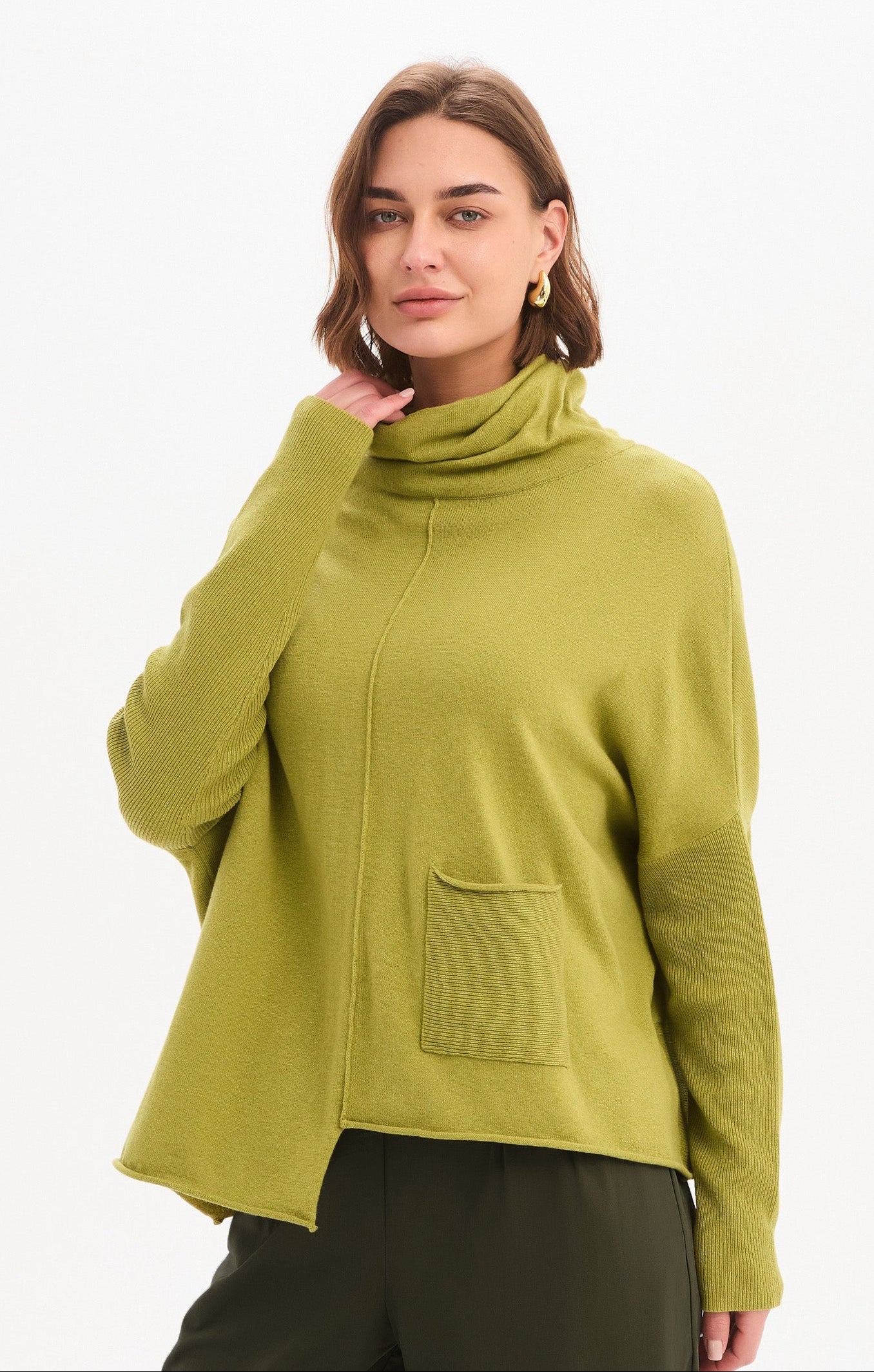 ROLL HEM POCKET KNIT chartreuse