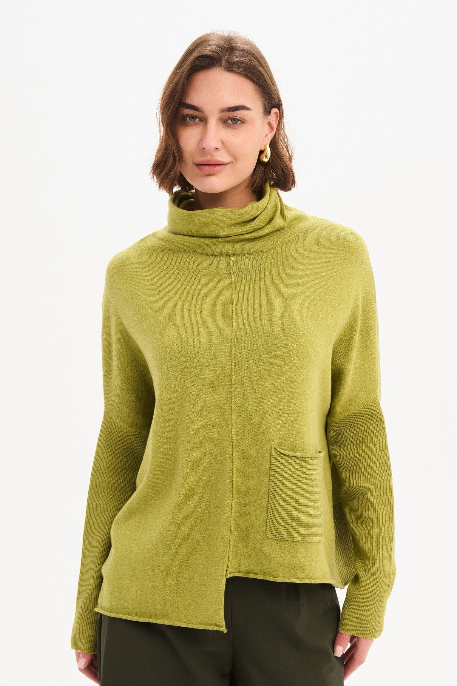 ROLL HEM POCKET KNIT chartreuse