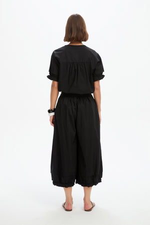 RUFFLE CUFF POPLIN PANT